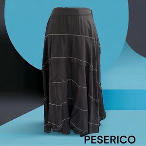 PESERICO BLACK PARTY SKIRT SILVER TRIM M